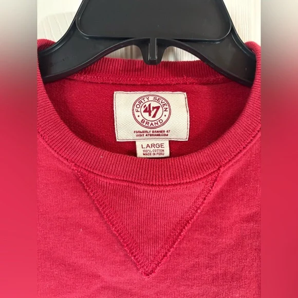 47 Brand Mens L 49ers Football Pullover Sweatshirt Patch Crew Neck Adult Winter - Picture 3 of 15